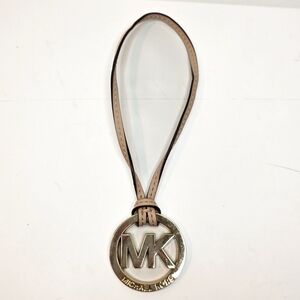 Michael Kors Bag Charm Nude Leather & Gold MK Signature Emblem Replacement Tag